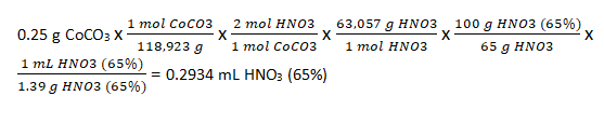 disolucion carbonato cobalto